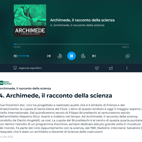 massimo ricci intervista Archimede, il racconto della scienza Archimede, il racconto della scienza
